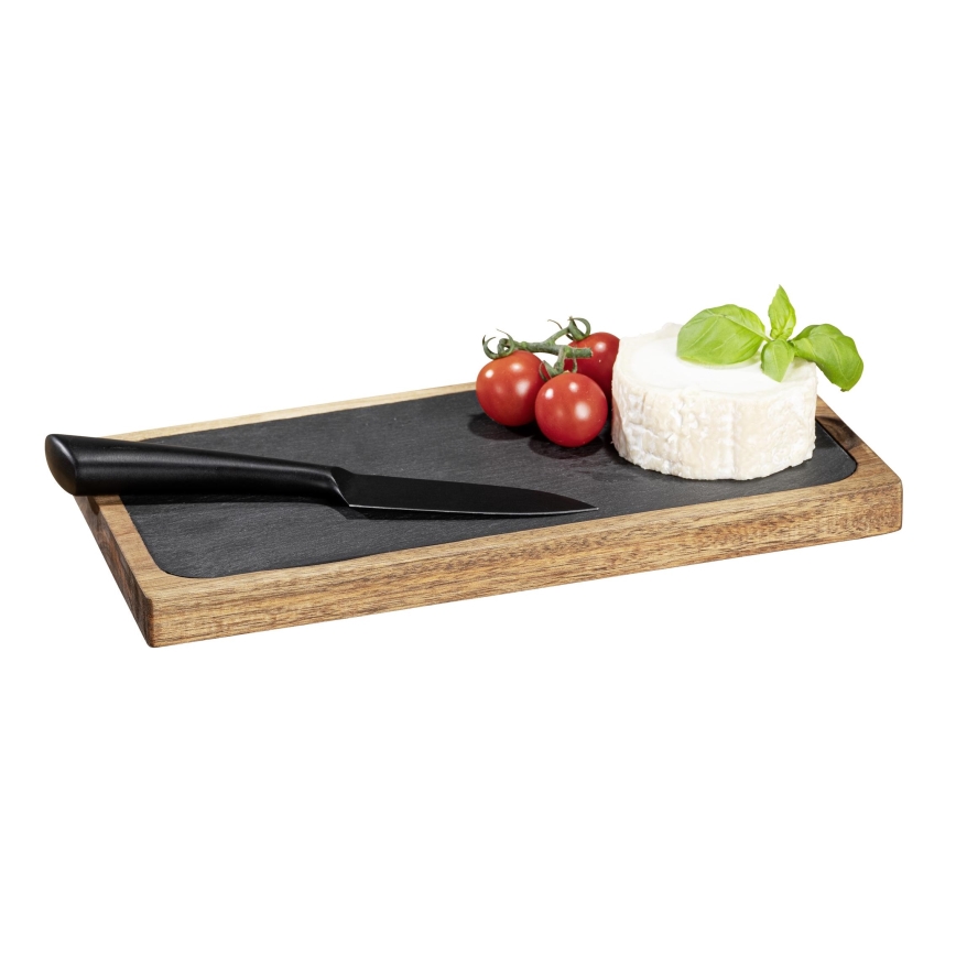 WENKO 55103100 - Leikkuulauta BLACK OUTDOOR KITCHEN 30x15 cm ruskea/harmaa