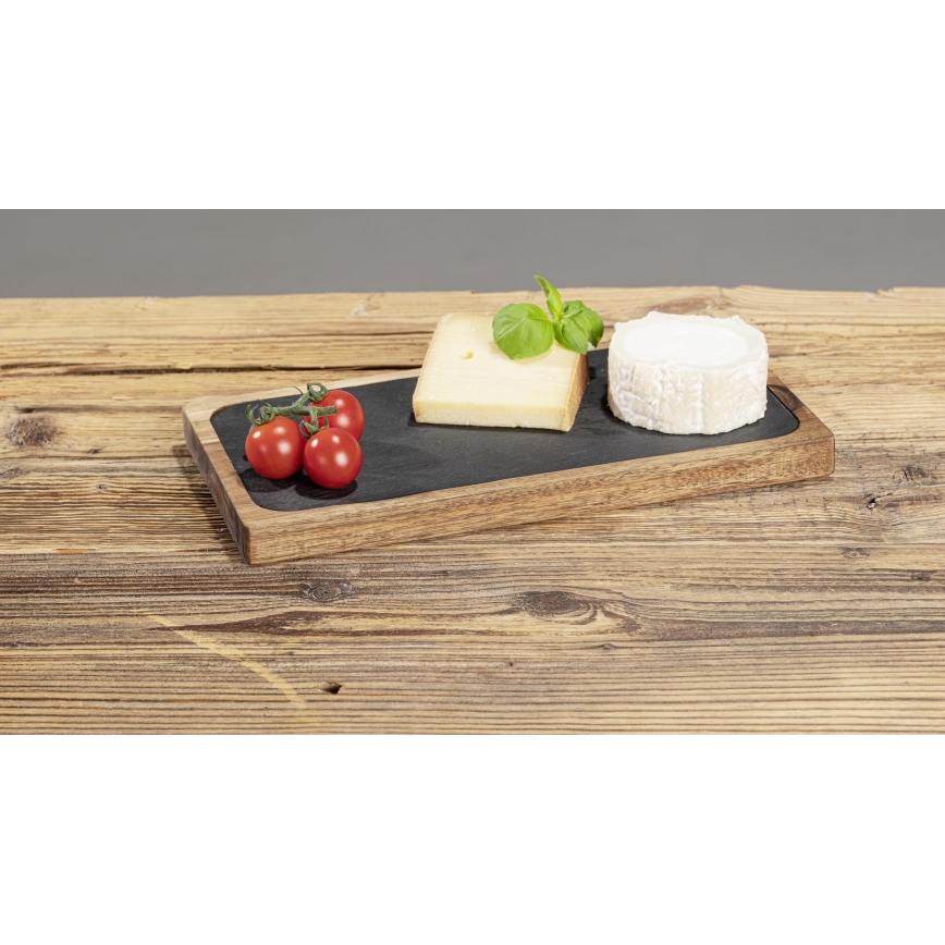 WENKO 55103100 - Leikkuulauta BLACK OUTDOOR KITCHEN 30x15 cm ruskea/harmaa