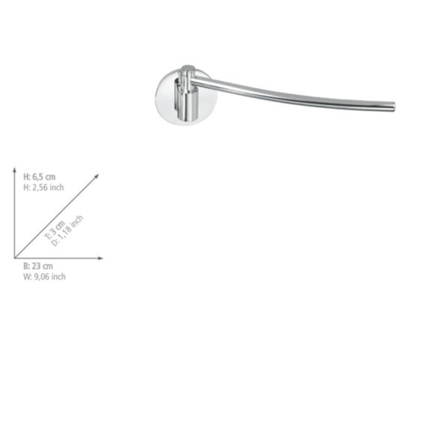 WENKO 5639100 - Paperirullapidike TURBO-LOC KÜCHE 23x6,5 cm ruostumaton teräs/hopea