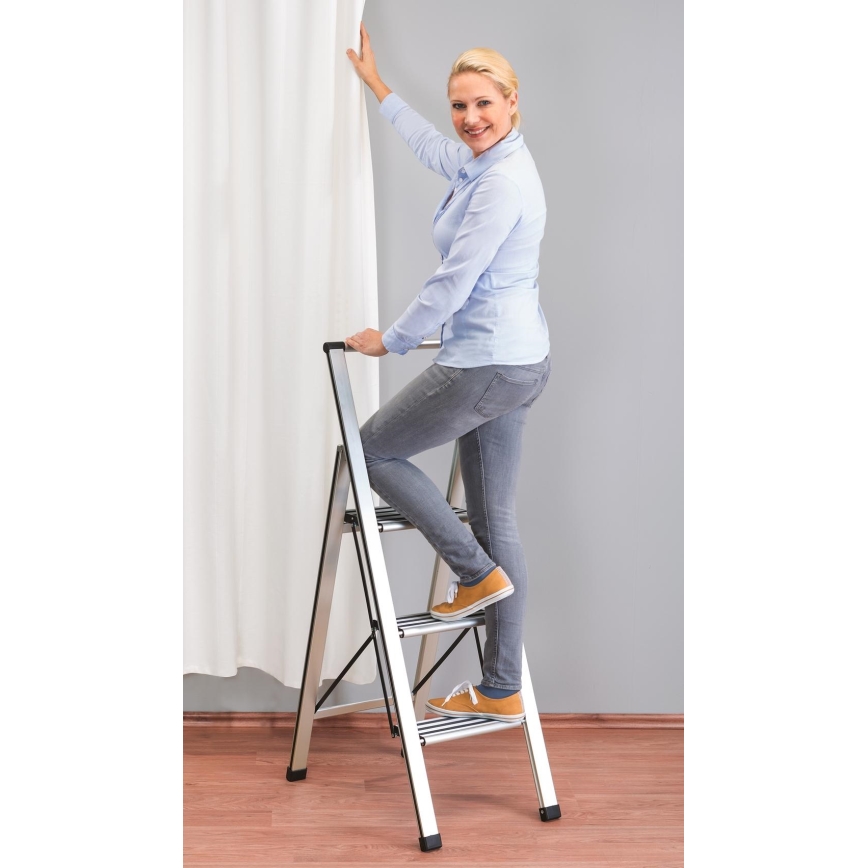 WENKO 601011100 - ALU-DESIGN-tikkaat 44x101 cm hopea/musta