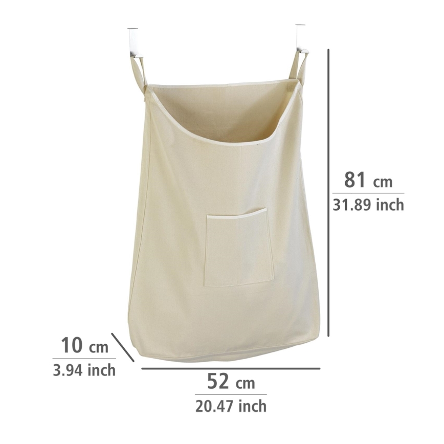 WENKO 62107100 - Pyykkikori CANGURO 52x81 cm beige/hopea