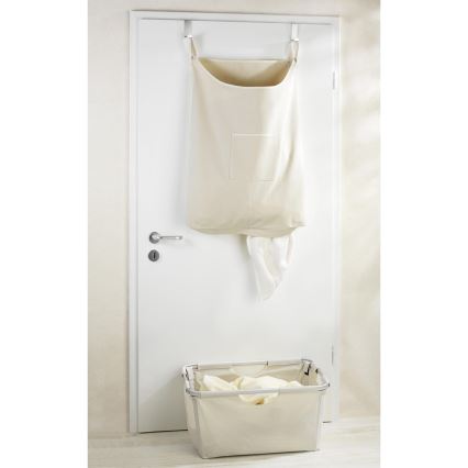 WENKO 62107100 - Pyykkikori CANGURO 52x81 cm beige/hopea