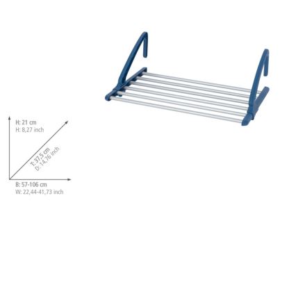 WENKO 63005800 - Pyykinkuivausteline 37,5x21 cm ruostumaton teräs/hopea/sininen