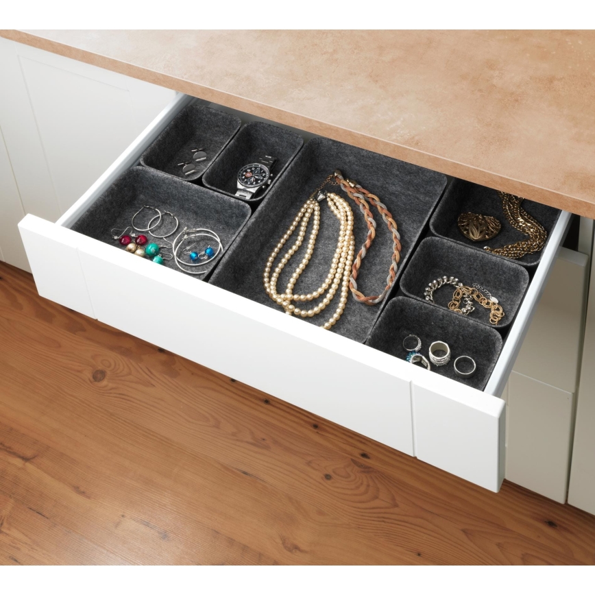 WENKO 64502100 - FELT-laatikkojärjestäjä 28,5 x 20 cm, harmaa