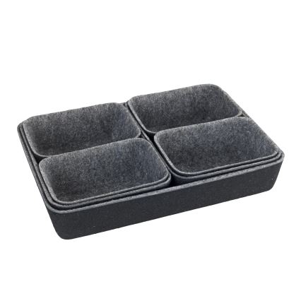 WENKO 64502100 - FELT-laatikkojärjestäjä 28,5x20 cm harmaa