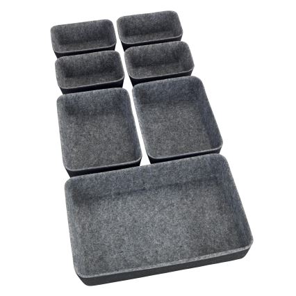 WENKO 64502100 - FELT-laatikkojärjestäjä 28,5x20 cm harmaa
