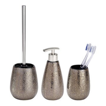 WENKO 69109800 - Kylpyhuonesetti MARRAKESH 12,5x41 cm ruskea