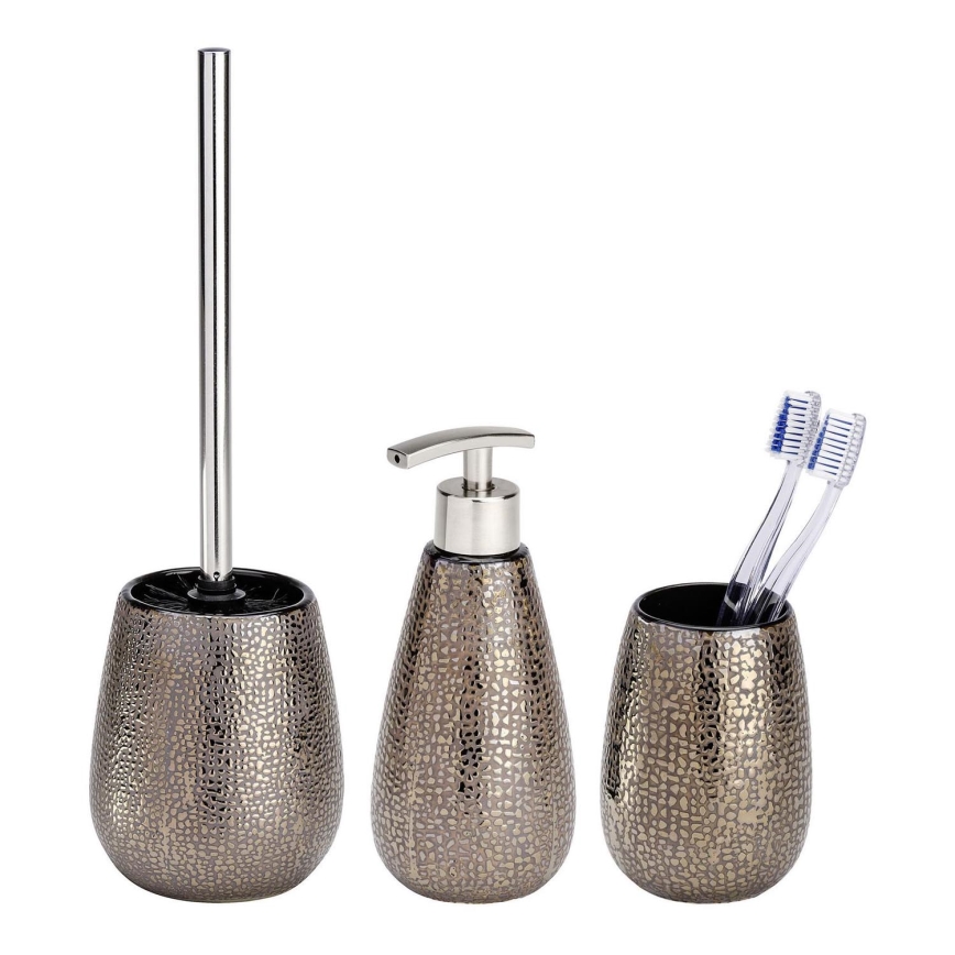 WENKO 69109800 - Kylpyhuonesetti MARRAKESH 12,5x41 cm ruskea