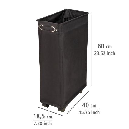 WENKO 69737800 - Pyykkikori CORNO 18,5x60 cm musta