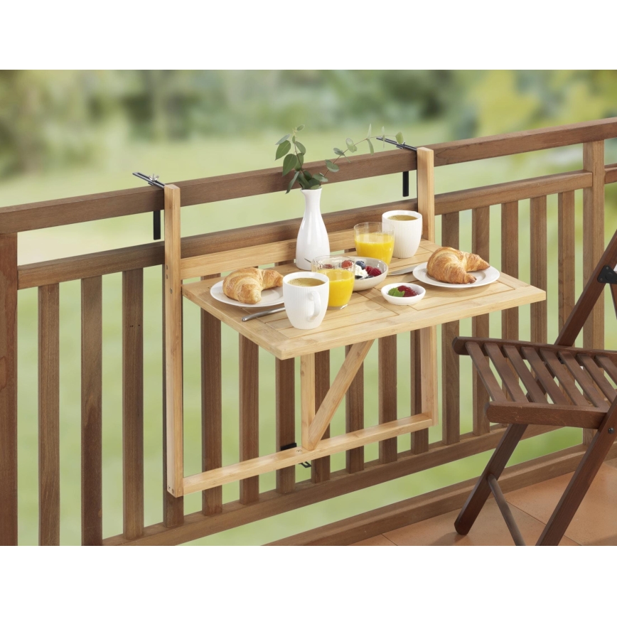 WENKO 69806800 - Pöytä WAIKIKI 64x65 cm valkoinen/ruskea