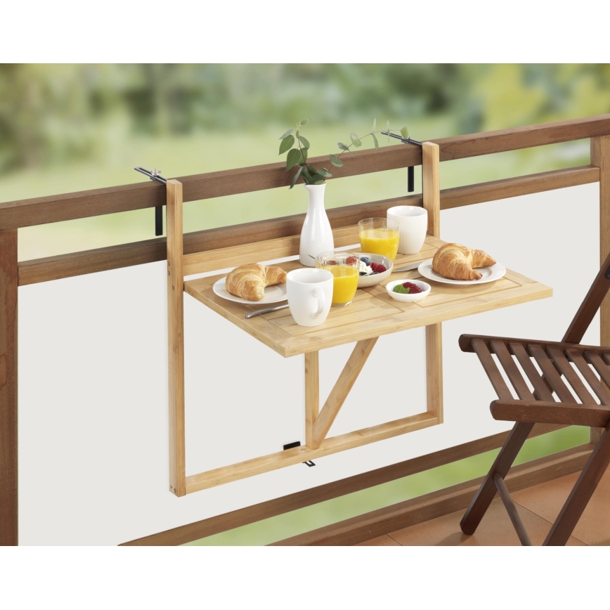 WENKO 69806800 - WAIKIKI-pöytä 64 x 65 cm valkoinen/ruskea