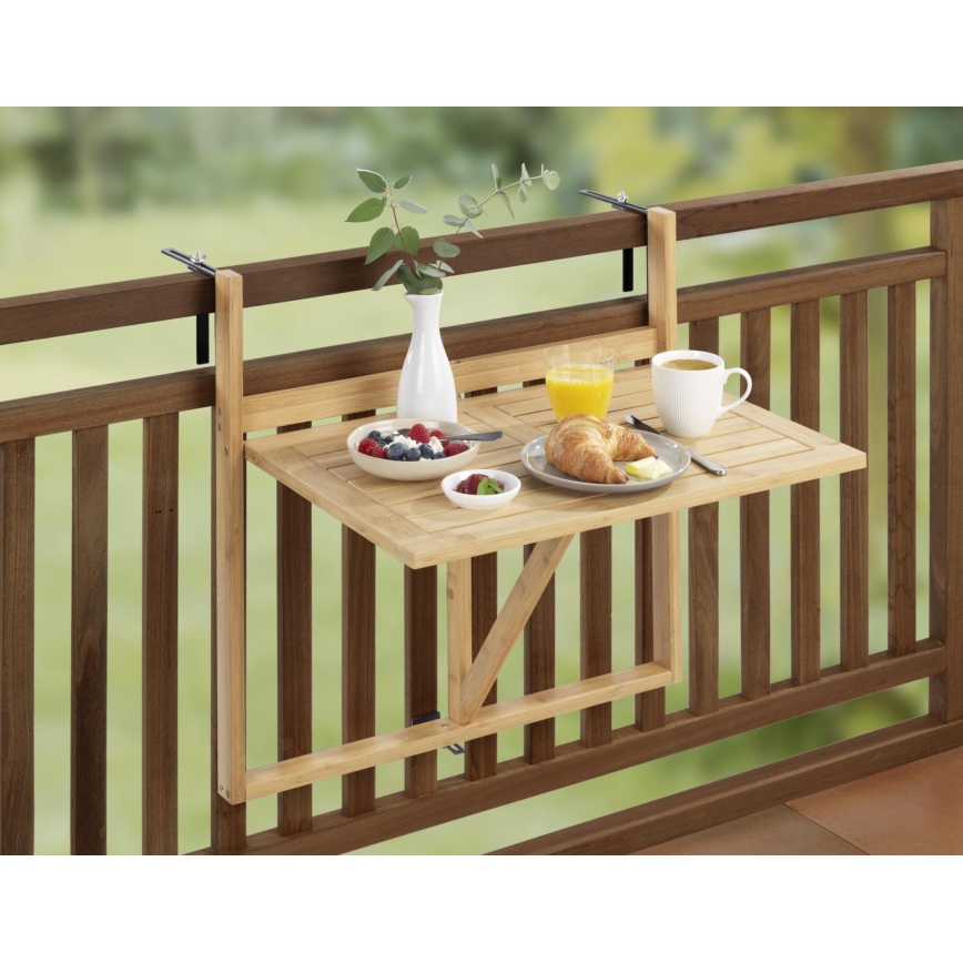 WENKO 69806800 - WAIKIKI-pöytä 64 x 65 cm valkoinen/ruskea