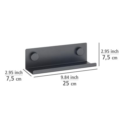 WENKO 71145800 - Teline JET 25x7,5 cm musta