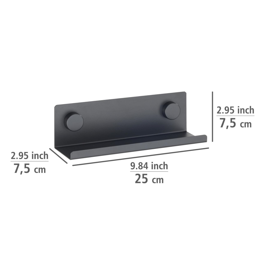 WENKO 71145800 - Teline JET 25x7,5 cm musta