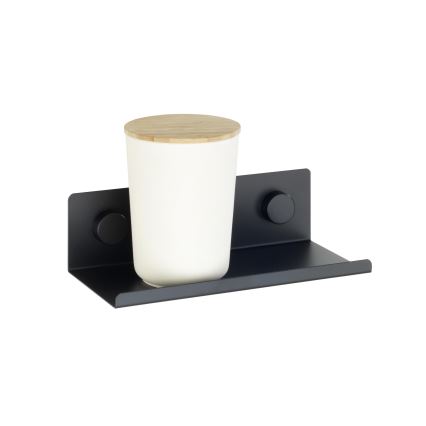 WENKO 71147800 - JET-hylly 25 x 7,5 cm, musta
