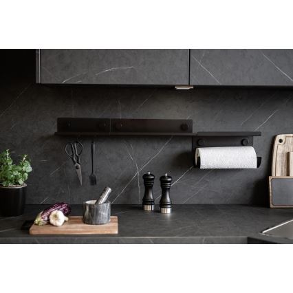 WENKO 71147800 - JET-hylly 25x7,5 cm musta