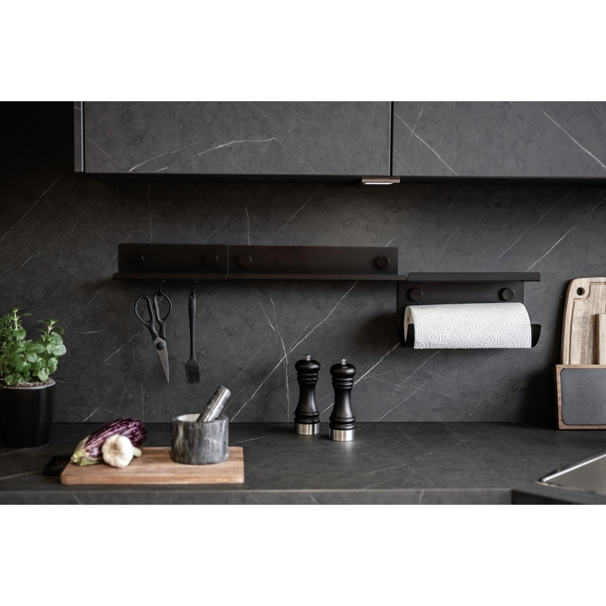 WENKO 71147800 - JET-hylly 25x7,5 cm musta