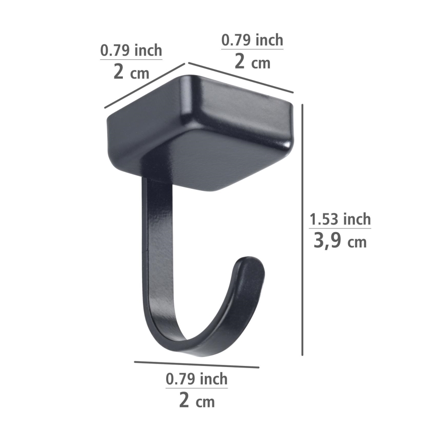 WENKO 71149800 - JET-koukut 2,2x3,9 cm musta/hopea