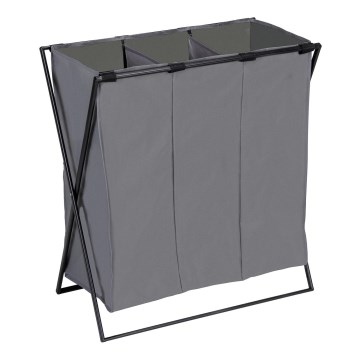 WENKO 71297800 - Pyykkikori TRIO 69x76 cm harmaa/musta