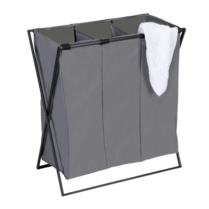 WENKO 71297800 - Pyykkikori TRIO 69x76 cm harmaa/musta