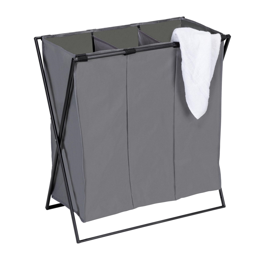 WENKO 71297800 - Pyykkikori TRIO 69x76 cm harmaa/musta
