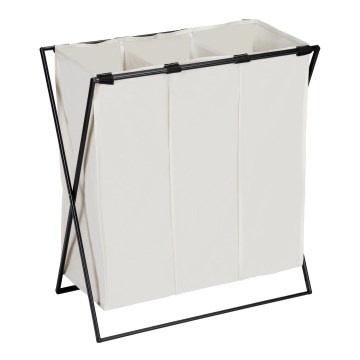 WENKO 71298800 - Pyykkikori TRIO 69x76 cm kerma/musta