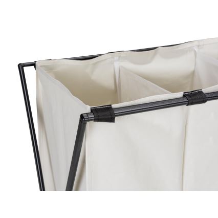 WENKO 71298800 - Pyykkikori TRIO 69x76 cm kerma/musta