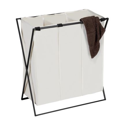 WENKO 71298800 - Pyykkikori TRIO 69x76 cm kerma/musta