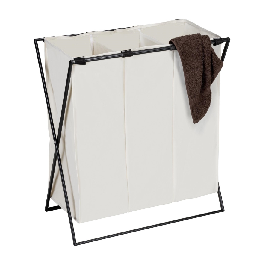WENKO 71298800 - Pyykkikori TRIO 69x76 cm kerma/musta