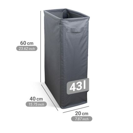 WENKO 71299800 - Pyykkikori SLIM 20x60 cm antrasiitti