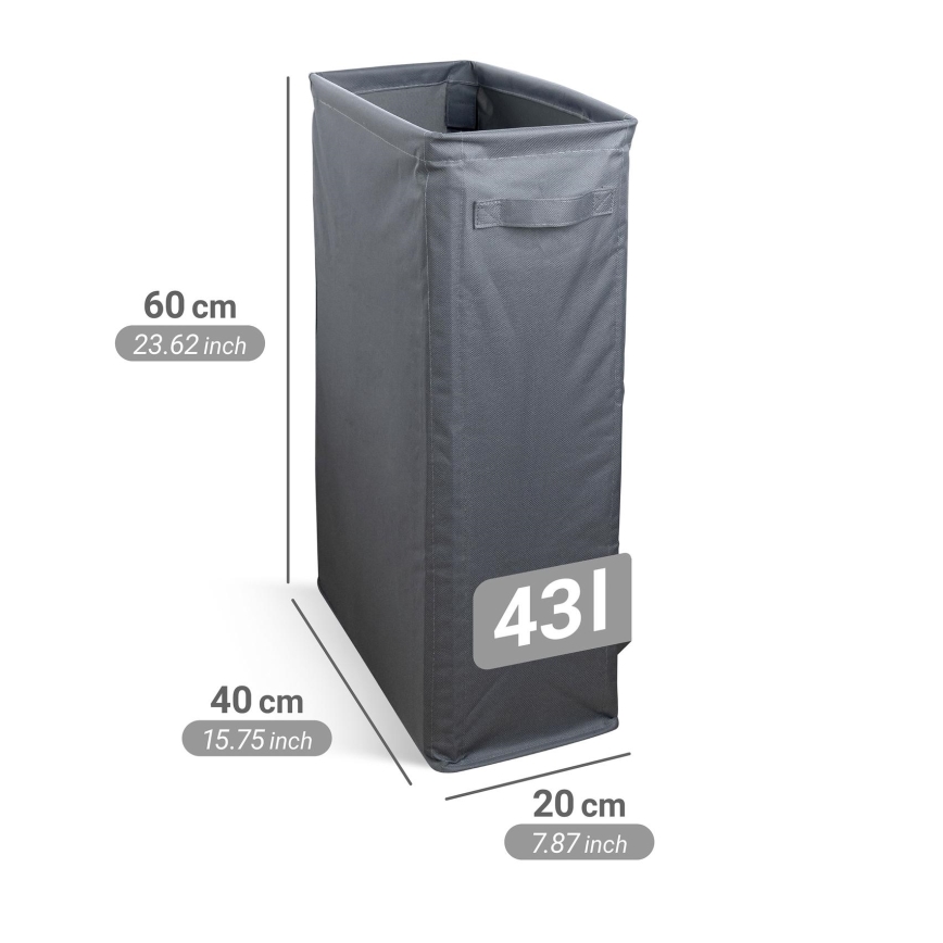 WENKO 71299800 - Pyykkikori SLIM 20x60 cm antrasiitti