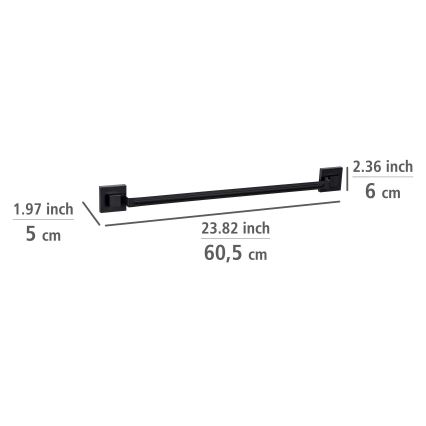 WENKO 71445800 - Pyyhetanko VACUUM-LOC QUADRO ED 60,5x6 cm musta