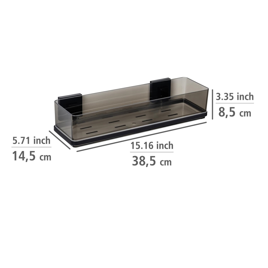 WENKO 71446800 - Hylly VACUUM-LOC QUADRO ED 38,5x14,5 cm musta
