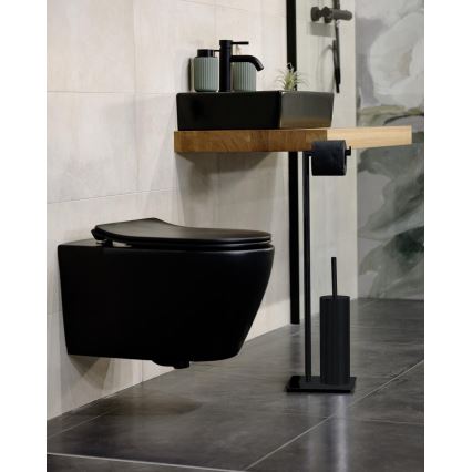 WENKO 71556800 - WC-setti RECCO 20x71,5 cm musta