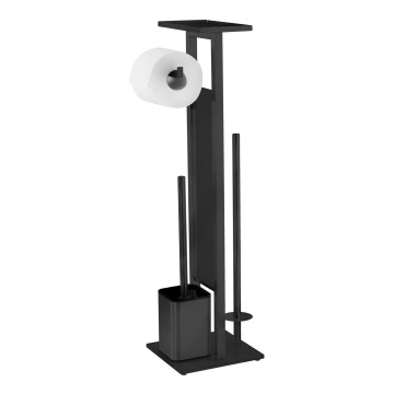 WENKO 71558800 - WC-setti DEBAR 21x70,5 cm ruostumaton teräs/musta