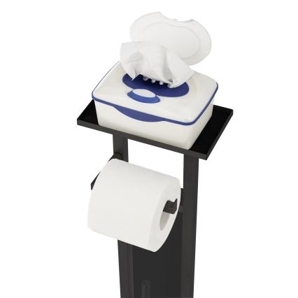 WENKO 71558800 - WC-setti DEBAR 21x70,5 cm ruostumaton teräs/musta