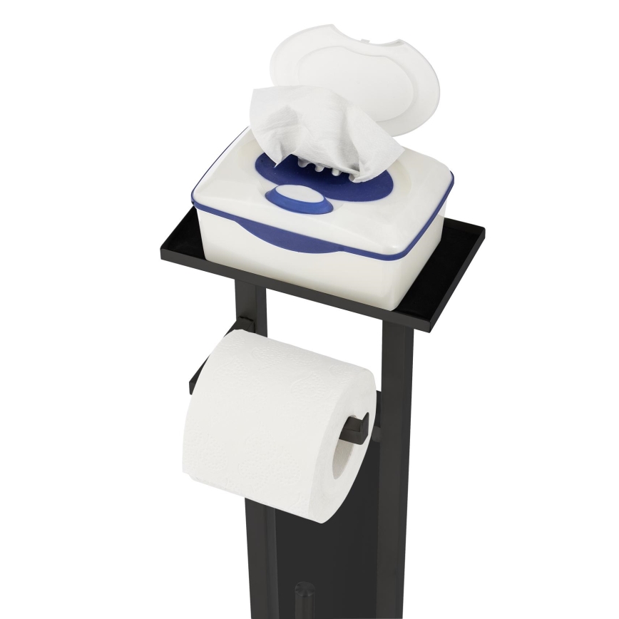 WENKO 71558800 - WC-setti DEBAR 21x70,5 cm ruostumaton teräs/musta