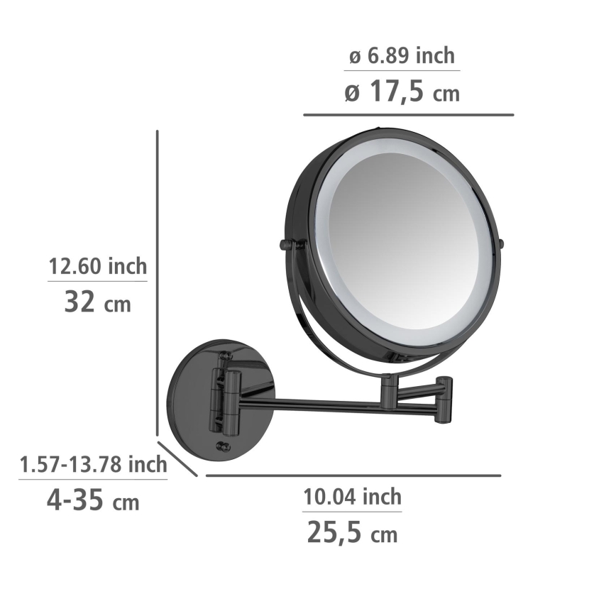 WENKO 71559800 - Peili POWER-LOC 25,5x32 cm musta