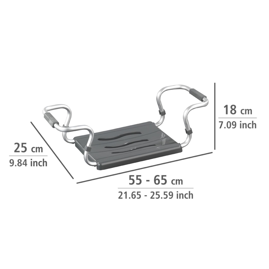 WENKO 73392500-Istuin Turvallisuus kylpyhuoneessa 26x18 cm hopea/antrasiitti