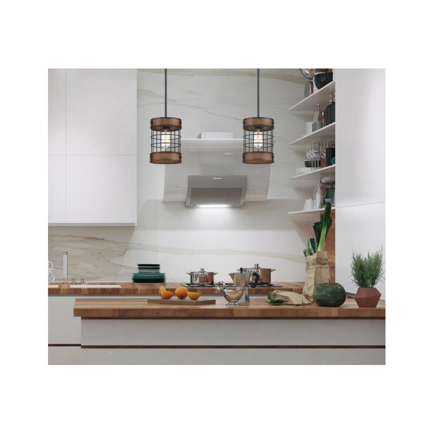 Westinghouse 61179 - Kattokruunu johdossa LANGSTON 1xE27/60W/230V barnwood