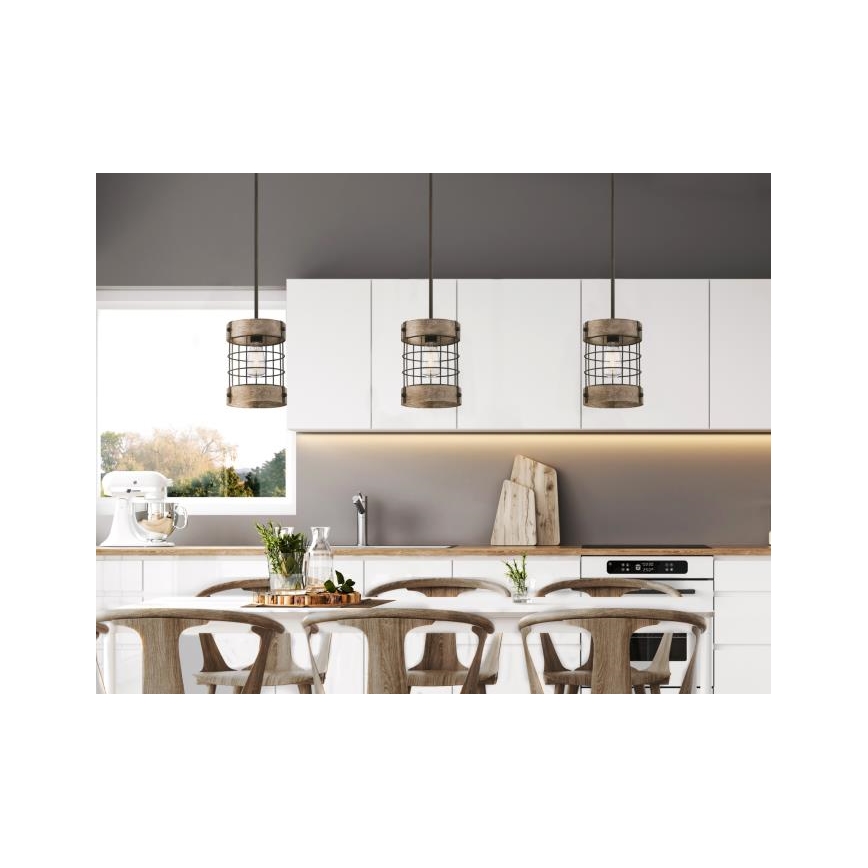 Westinghouse 61180 - Kattokruunu johdossa LANGSTON 1xE27/60W/230V mänty