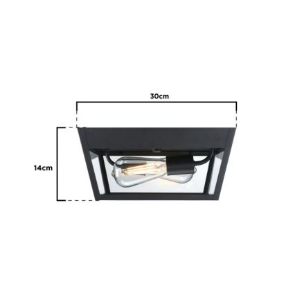 Westinghouse 61219 - Ulkokattovalo PETERSON 2xE27/40W/230V IP44