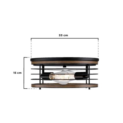 Westinghouse 61250 - Kattovalo ACKTON 2xE27/60W/230V barnwood