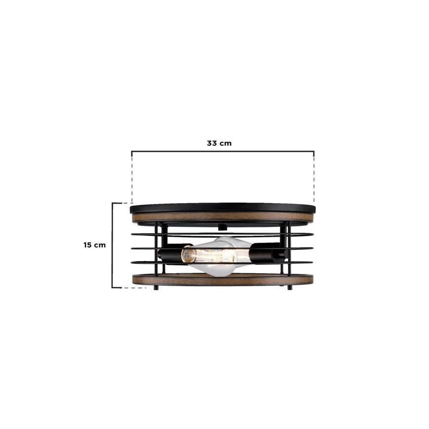 Westinghouse 61250 - Kattovalo ACKTON 2xE27/60W/230V barnwood