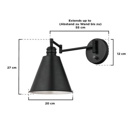 Westinghouse 61254 - Seinävalaisin TROCADERO 1xE27/60W/230V