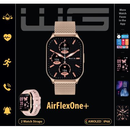 Winner Group - AirFlexOne+ kultainen älykello 300 mAh IP68