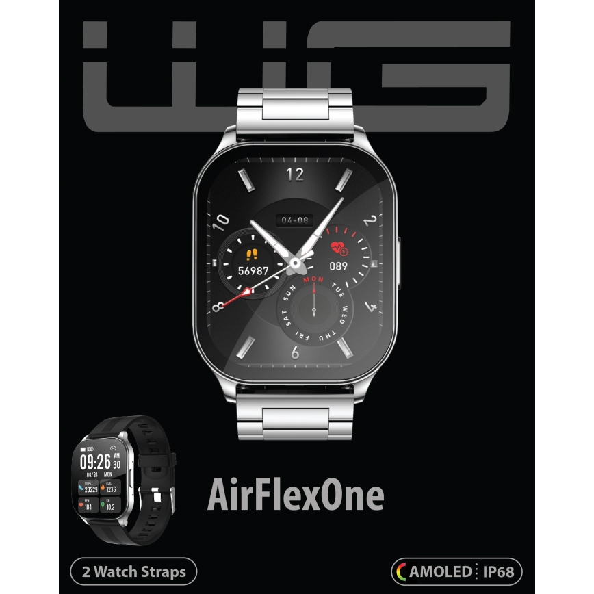 Winner Group - Älykello AirFlexOn 300 mAh IP68 hopea