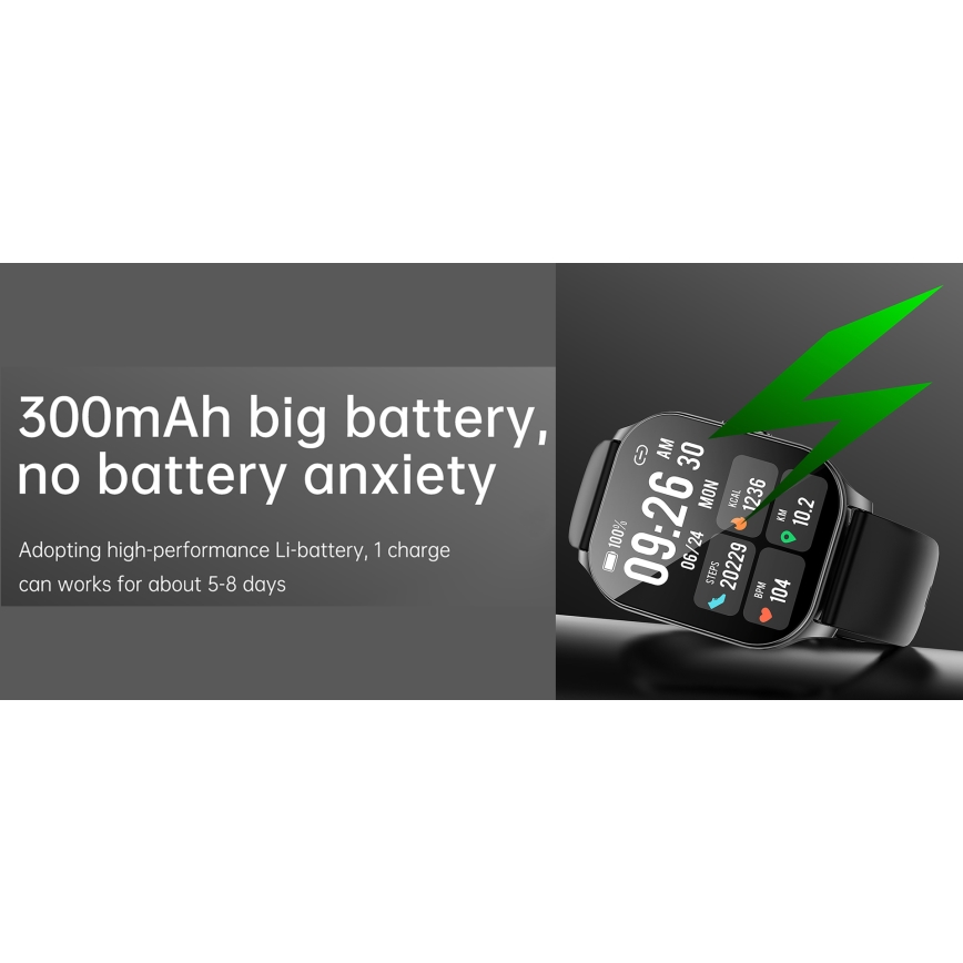 Winner Group - Älykello AirFlexOn 300 mAh IP68 hopea
