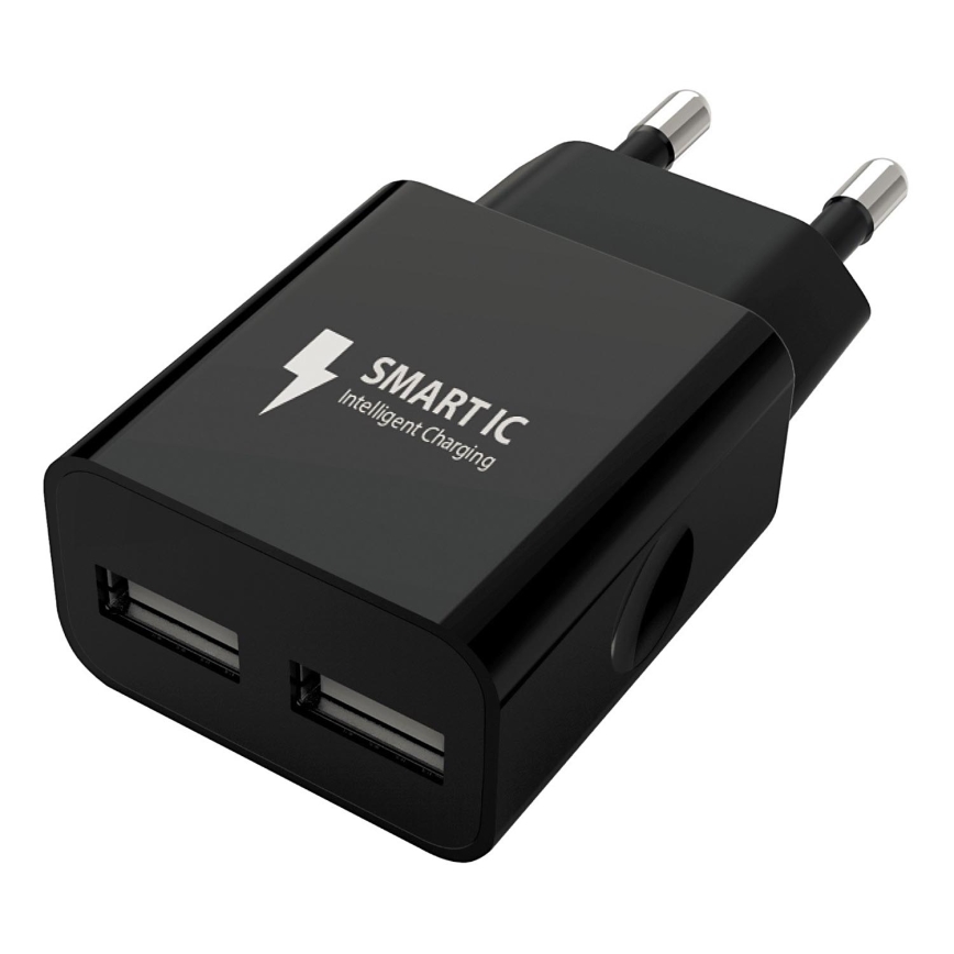 Winner Group - Latausadapteri 2xUSB-A 12W musta