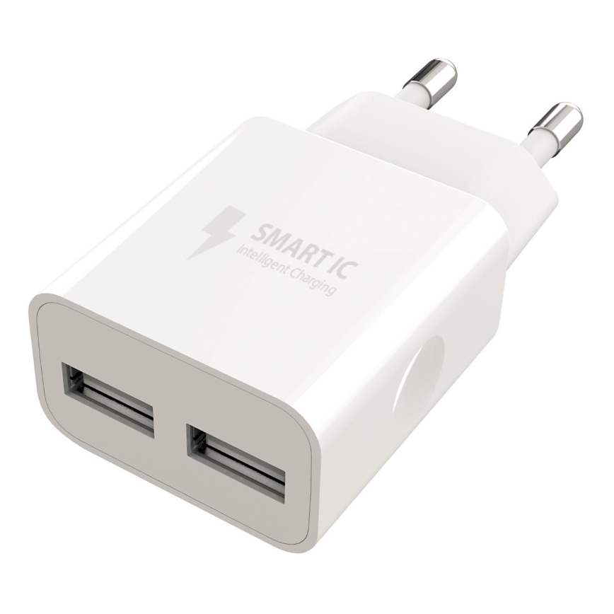 Winner Group - Latausadapteri 2xUSB-A 12W valkoinen
